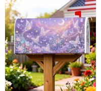 Fanciful Butterfly and Celestial Moon - Coperture magnetiche per cassetta | Fantasiosi motivi floreali, copertura per cassetta delle lettere, skyline lunare celeste, attacco magnetico