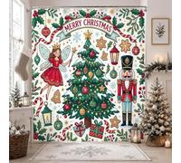 Fanciful Christmas Fairy and Nutcracker Tree tenda doccia 183 x 213 cm