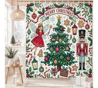 Fanciful Christmas Fairy and Nutcracker Tree tenda doccia 183 x 238 cm