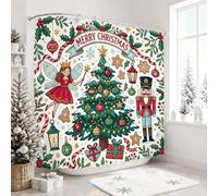 Fanciful Christmas Fairy and Nutcracker Tree tenda doccia 274 x 183 cm