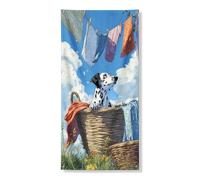 Fanciful Dog Door Cover Banner Decorativo, giocoso dalmata lavanderia giorno porta d'ingresso, sfondo estivo da appendere all'aperto 91 x 183 cm