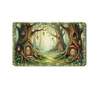 Fanciful Forest - Tappetino scolapiatti per bancone della cucina, in gomma assorbente, motivo fiaba verde, tappetino scolapiatti per asciugare la natura incantata primaverile, per bar, 30,5 x 50,8 cm