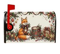 Fanciful Foxes - Coperture magnetiche per cassetta postale con scena | Animali del bosco della foresta, involucri della cassetta postale, illustrazione vintage del tamburo
