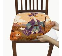 Fanciful Goose - Coprisedili per sedia da mago, in spandex elasticizzato, con design autunnale, divertenti coperture decorative per la casa e la cucina, 6 pezzi