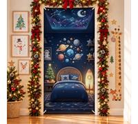 Fanciful Outer Space Celestial Theme Planets Door Covers 91,4 x 182,9 cm | Tema celeste, striscione per porta d'ingresso, stile artistico fantasioso, motivo esplorazione dello spazio