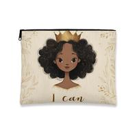 Fanciful Royal Beauty Case, borsa da viaggio per cosmetici Artistic Girl per donna, organizer portatile in tela con cerniera, borsa da toilette per la cura della pelle di tutti i giorni, 7x9 pollici
