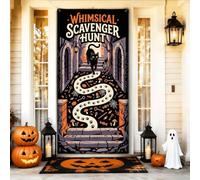 Fanciful Scavenger Hunt - Copertura per porta di Halloween, 91 x 183 cm