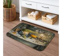 Fanciful - Tappetino da bagno con coccodrillo ad asciugatura rapida, stile vintage, con zucca di alligatore, antiscivolo, in flanella, lavabile, decorazione per il bagno, 50 x 81 cm