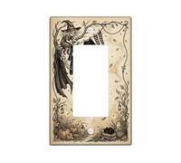 Fanciful Witch Autumn Scene Single Rocker Light Switch Cover