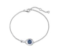 FANCIME Braccialetto in argento Sterling 925 con pietra portafortuna dell'infinito, da donna, gioiello raffinato, regalo di compleanno per mamma, moglie, lunghezza della catena: 17 cm + 3 cm di