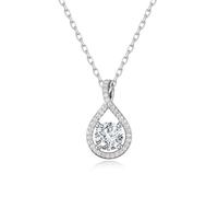 FANCIME Collana con ciondolo a forma di infinito con diamanti coltivati in laboratorio in argento Sterling 925 con catena regolabile da 40,6 a 45,7 cm (colore D-E, purezza VS), gioielli raffinati per