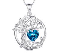 FANCIME Collana da donna con ciondolo a forma di albero della vita, con | Collana con albero della vita, in ottone placcato oro, con imitazione pietra portafortuna, gioiello raffinato