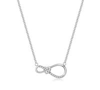 FANCIME Endless Love, collana da donna in oro 18 carati e argento Sterling placcato in oro bianco, delicato diamante simulato, simbolo dell'infinito, gioielli, anniversario, compleanno, laurea, regalo