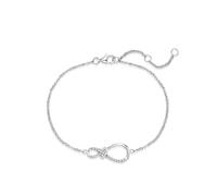 FANCIME Endless Love, collana da donna in oro 18 carati e argento Sterling placcato in oro bianco, delicato diamante simulato, simbolo dell'infinito, gioielli, anniversario, compleanno, laurea, regalo