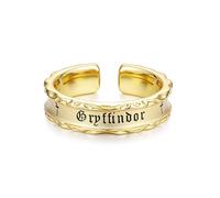 FANCIME Harry Potter x Collaboration - Gryffindor House Ring - Golden, Sterling Silver Adjustable Ring Jewellery Gift for Women Girls Men
