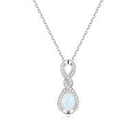 FANCIME Infinity Embrace infinito abbraccio pietra portafortuna collana da donna in argento Sterling con ciondolo in pietra preziosa per compleanno, anniversario, Natale, festa della mamma, gioielli