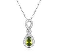 FANCIME Infinity Embrace infinito abbraccio pietra portafortuna collana da donna in argento Sterling con ciondolo in pietra preziosa per compleanno, anniversario, Natale, festa della mamma, gioielli