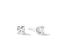 FANCIME Lab-Grown Orecchini rotondi a forma di diamante con montatura a 4 punte in oro bianco solido 14 carati, idea regalo per lei (colore D-E, VS Clarity), Oro bianco, Diamante