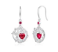 FANCIME Orecchini a forma di albero della vita, in argento Sterling 925, da appendere, con pietre preziose, rotonde, per donne e donne, Argento sterling Oro bianco