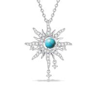 FANCIME Soluna Nexus - Collana da donna in argento Sterling con ciondolo a forma di luna e sole, gioielli raffinati, regalo per compleanno, festa della mamma, per moglie, Argento sterling, Zirconia