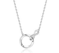 FANCIME Timeless Love, collana da donna in argento Sterling 925, placcato in oro bianco, delicato diamante simulato, simbolo dell'infinito, gioielli, anniversario, compleanno, laurea, festa della