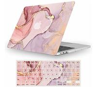 Fancity Compatible with MacBook Air 13 inch Case 2020 2021 M1 A2337 A2179 A1932, Rubberized Hard Shell Protective Case & Keyboard Cover for Mac Air 13 with Touch ID (2018-2021), Pink Marble