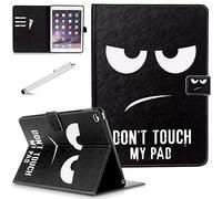 Fancity Custodia per iPad 9a 8a 7a Generazione (versione 10,2 pollici 2021/2020/2019), Custodia in Pelle con Sveglia/Sonno Intelligente Stand e Portamatite e Slot per Schede, Big Eyes
