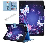Fancity - Custodia per iPad da 10,2 pollici, 9ª/8ª/7a generazione (2021/2020/2019) con portapenne, supporto multi-angolo, custodia protettiva in TPU morbido, Auto-Sonno/Stela, Fancy Butterfly