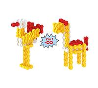 Fanclastic 100619 - Set di Giocattoli da Costruzione 2 in 1, Uccello/Lama Uccello/Lama, 30 Pezzi, Giallo/Rosso/Bianco