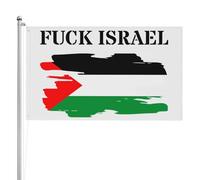 Fanculo Israele, libera la Palestina, salva Gaza, bandiere da 3x5 piedi, bandiere bifacciali, stampa ad alta definizione, resistenti alle intemperie, sport, festival