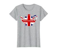 Fancy A Cuppa, Frase Britannica «Would You Like a Cup of Tea»? Maglietta, Donna, Grigio Melange, S