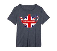 Fancy A Cuppa, Frase Britannica «Would You Like a Cup of Tea»? Maglietta, Donna Plus-Size, Pervinca, 5X