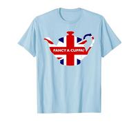 Fancy A Cuppa, Frase Britannica «Would You Like a Cup of Tea»? Maglietta, Uomo, Celeste, XXL