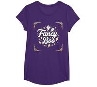 Fancy Boo: Boo-JEE Halloween Ghost Art per Uno Stile spettrale Maglietta, Ragazze, Viola, L