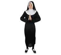 FANCY DRESS COSTUME-COSTUME DA SUORA DA UOMO A FORMA DI CERVO, COLORE: NERO NOTTE COMPLETO MAGLIA CON CAPPUCCIO, COLLETTO, MOTIVO: VESTITO, CINTURA, COLORE: NERO