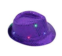 Fancy Dress Sequin Led lampeggiante Light Up Dance Unisex Colorful Hat Baseball Caps Developer Cap, Multicolore, Taglia unica