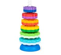 FANCY Gioco Torre Impilabile Bambini 40 cm Piramide Girevole Dondolante Anelli Arcobaleno Ingranaggi Giochi Montessori 3 anni Regalo Pasqua Bambini