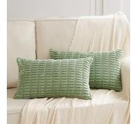 Fancy Homi Confezione da 2 federe decorative per cuscini lombari, 30 x 50 cm, per soggiorno, divano, camera da letto, morbido velluto a coste, rettangolari, 30 x 50 cm, decorazione rustica per la casa