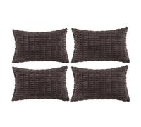 Fancy Homi Confezione da 4 federe decorative in stile boho, marrone scuro, 30x60 cm, per divano, letto, salotto, arredamento rustico moderno in stile farmhouse, morbide e carine, in velluto a coste