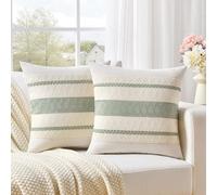 Fancy Homi Set di 2 federe decorative per cuscini in stile bohémien, 45 x 45 cm, per soggiorno, camera da letto, divano, letto, sedia, rustico, retrò, 45 x 45 cm, decorazione per la casa