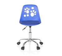 HJH Office 742005 sedia girevole per bambini FANCY I sedia girevole in pelle artificiale blu che cresce con te in un design vivace
