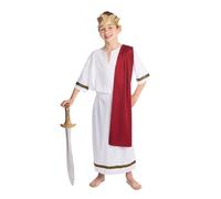Fancy Me Ragazze o Ragazzi Bianco Rosso Toga Romana Scuola Costume Travestimento 4-14 Anni - Ragazzi, 10-12 Years