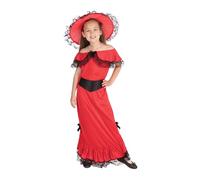 Fancy Me Ragazze Rosso Saloon Ragazza Western Gone with The Wind Giornata Mondiale del Libro Settimana Halloween Costume da Carnevale Vestito 4-14 Anni - 12-14 Years
