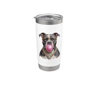 Fancy Pit Bull Blowing Bubble Gum Collana Occhiali Dog Art Bicchiere termico in acciaio inox doppia parete