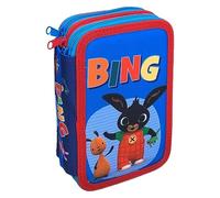 Fancy Plumier Astuccio Triplo Scuola Bing Coniglietto, 3 Zip con Scomparti organizzati, Completo 44 pezzi Colori GIOTTO, Bambina Originale 20 cm Blu Azzurro