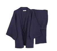 Fancy Pumpkin Abito da Uomo in Stile Giapponese più Spessa Vestito Pigiama Invernale Sciolto Caldo [Navy/Taglia L]