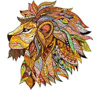 FANCY Puzzle in Legno Leone 100 Pezzi - Puzzle Animale in Legno Colorato per Adulti & Bambini - Forme Uniche, Gioco in Famiglia & Idea Regalo