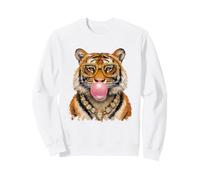 Fancy Tiger Blowing Bubble Gum Collana Occhiali Dog Art Felpa