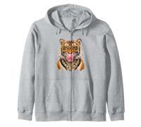 Fancy Tiger Blowing Bubble Gum Collana Occhiali Dog Art Felpa con Cappuccio