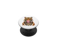 Fancy Tiger Blowing Bubble Gum Collana Occhiali Dog Art PopSockets PopGrip Adesivo